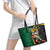 Jamaican Pride Leather Tote Bag 9.58 Seconds-Faster Than Lightning - Wonder Print Shop