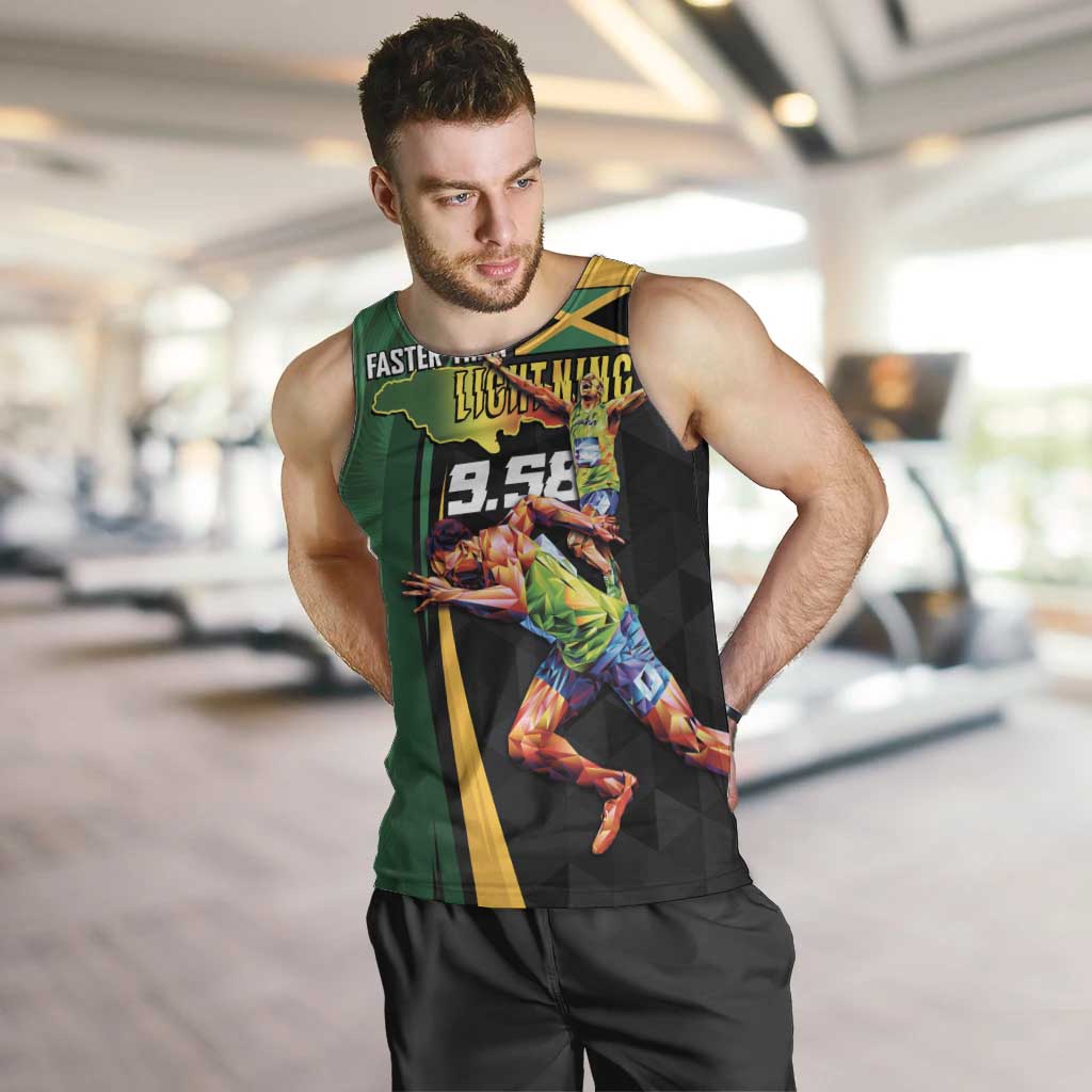 Jamaican Pride Men Tank Top 9.58 Seconds-Faster Than Lightning - Wonder Print Shop