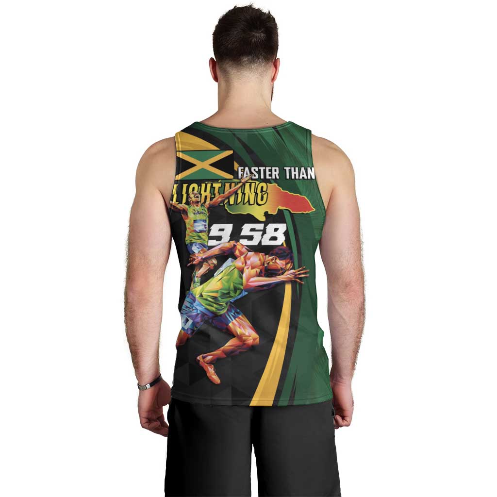 Jamaican Pride Men Tank Top 9.58 Seconds-Faster Than Lightning - Wonder Print Shop