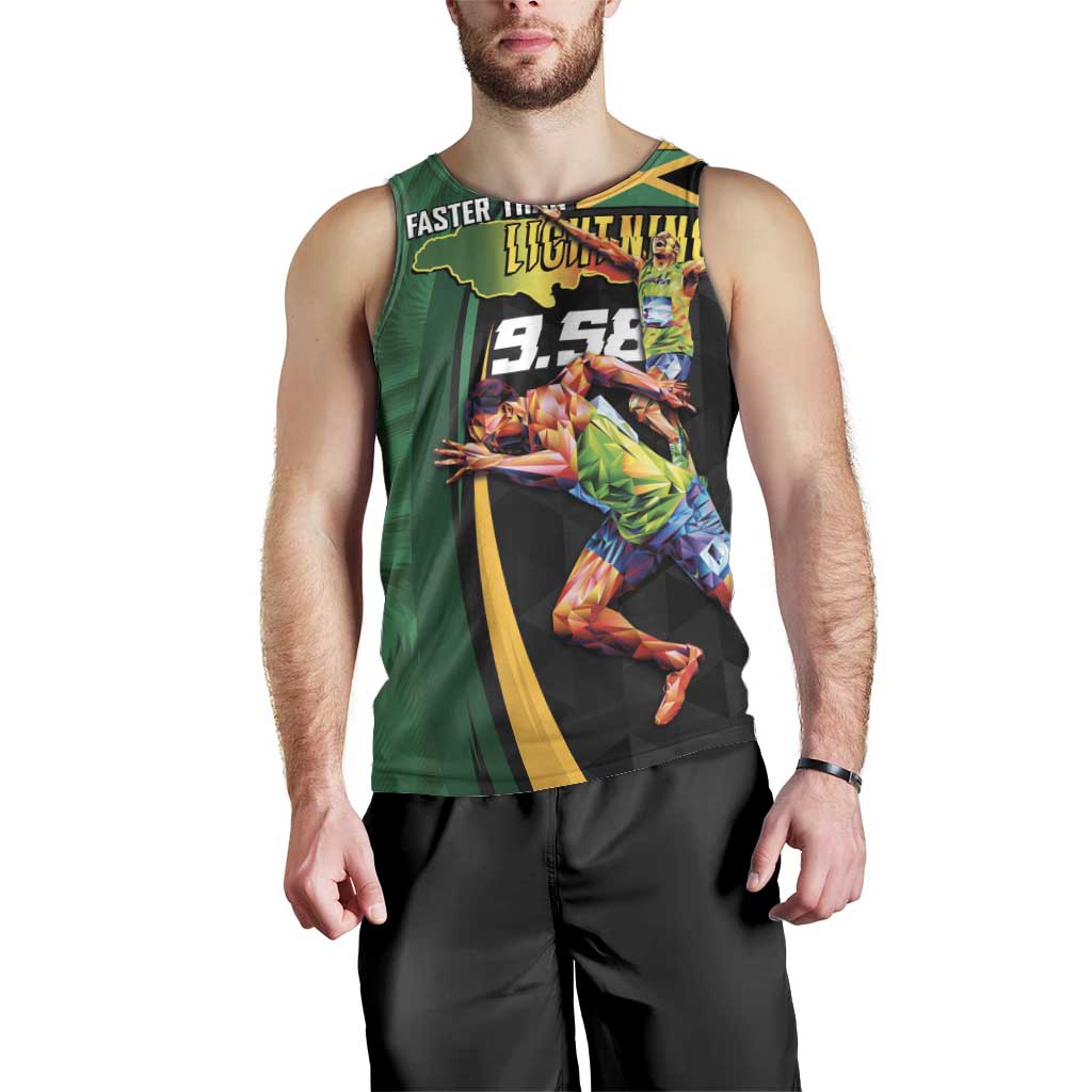 Jamaican Pride Men Tank Top 9.58 Seconds-Faster Than Lightning - Wonder Print Shop