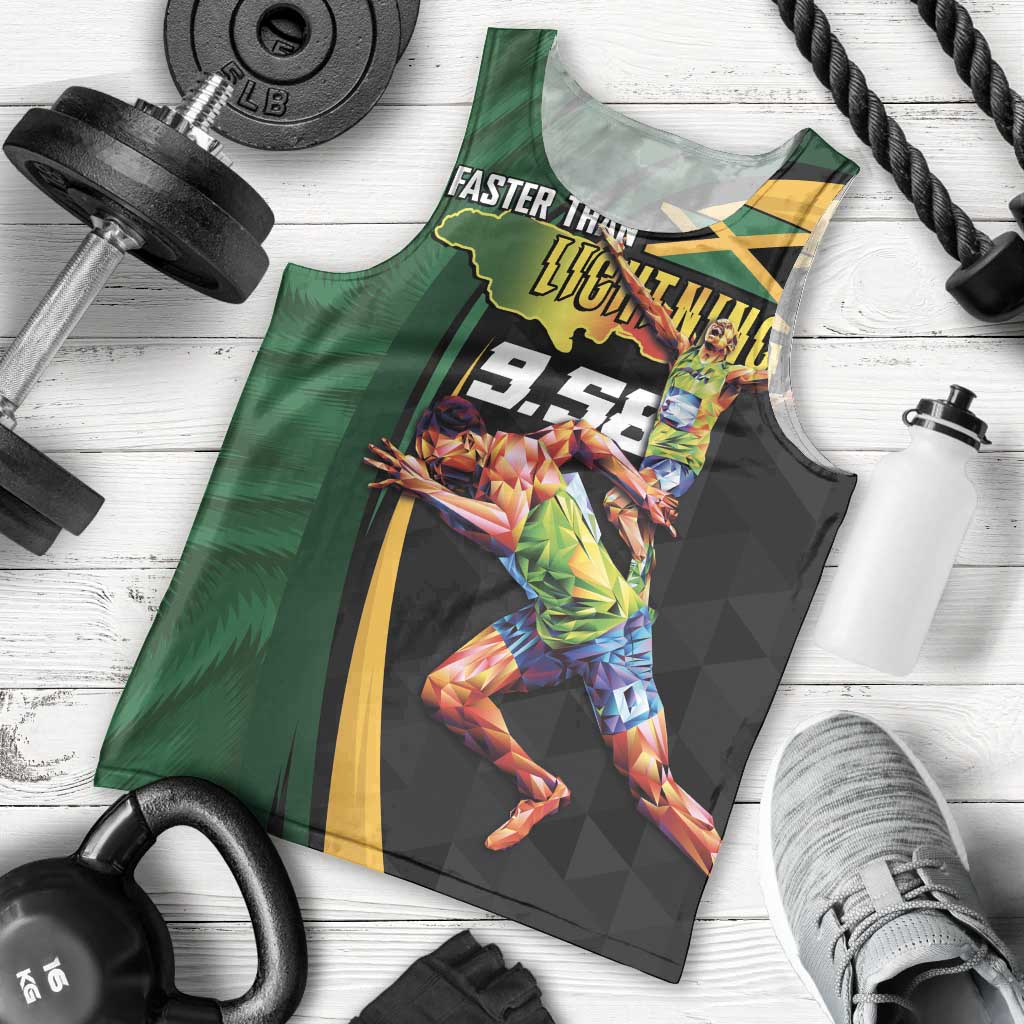 Jamaican Pride Men Tank Top 9.58 Seconds-Faster Than Lightning - Wonder Print Shop