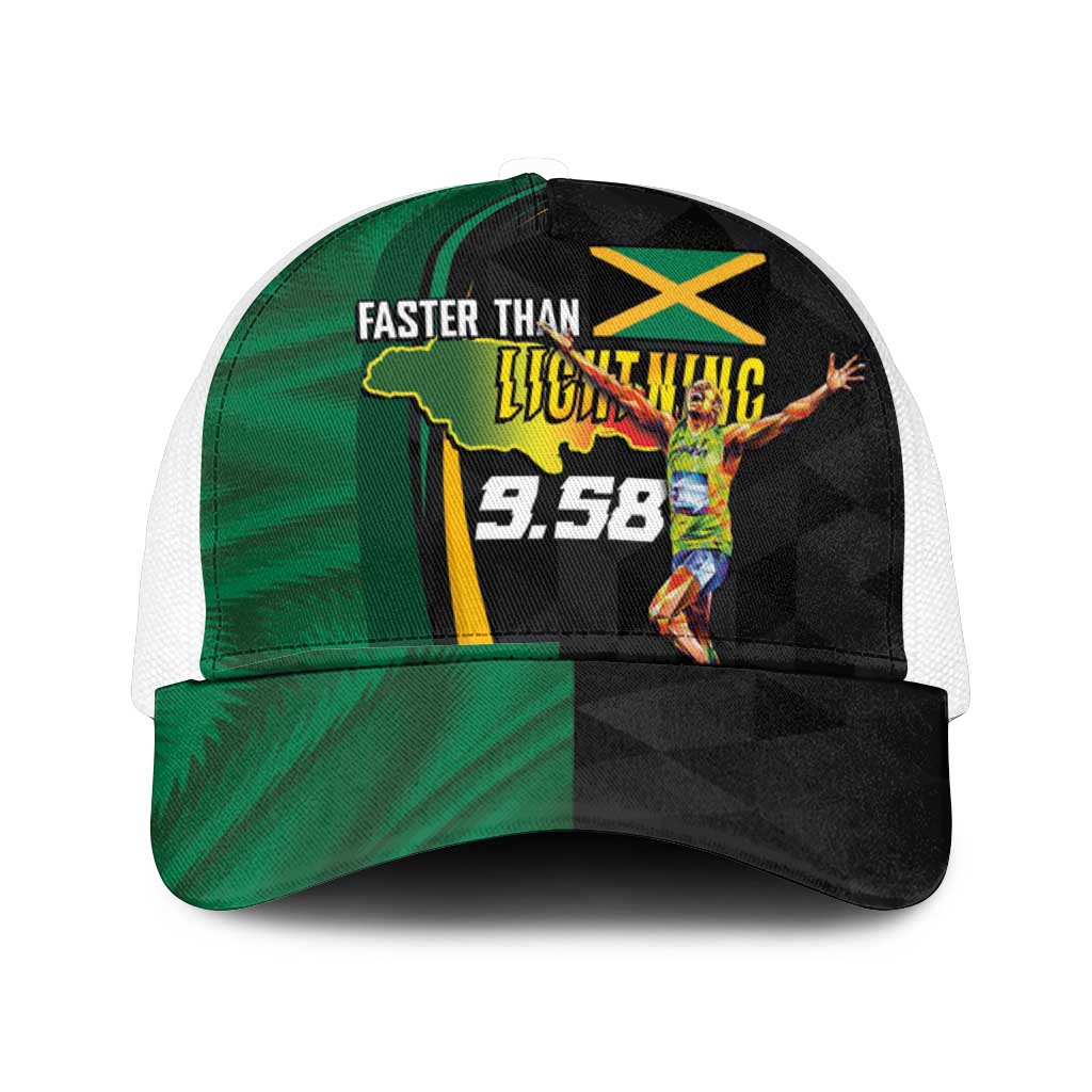 Jamaican Pride Mesh Trucker Cap 9.58 Seconds-Faster Than Lightning - Wonder Print Shop
