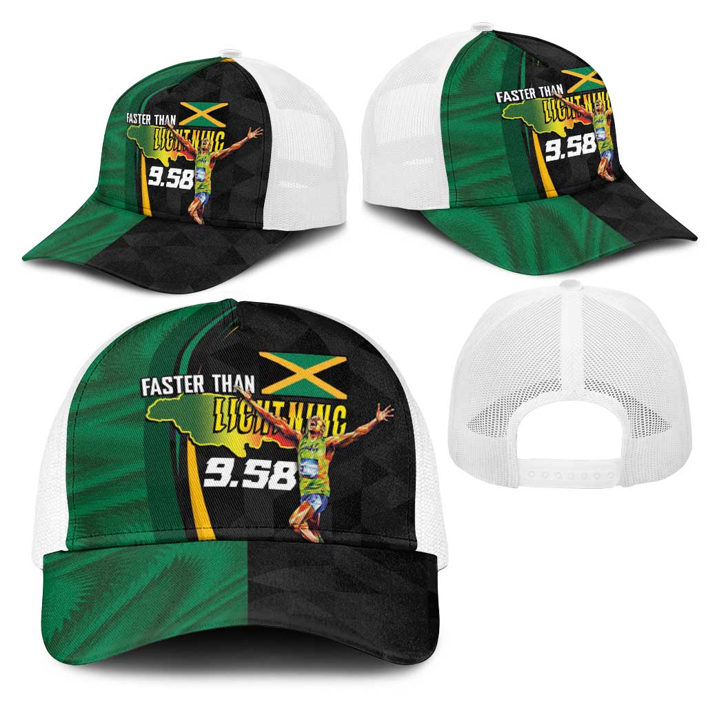 Jamaican Pride Mesh Trucker Cap 9.58 Seconds-Faster Than Lightning - Wonder Print Shop