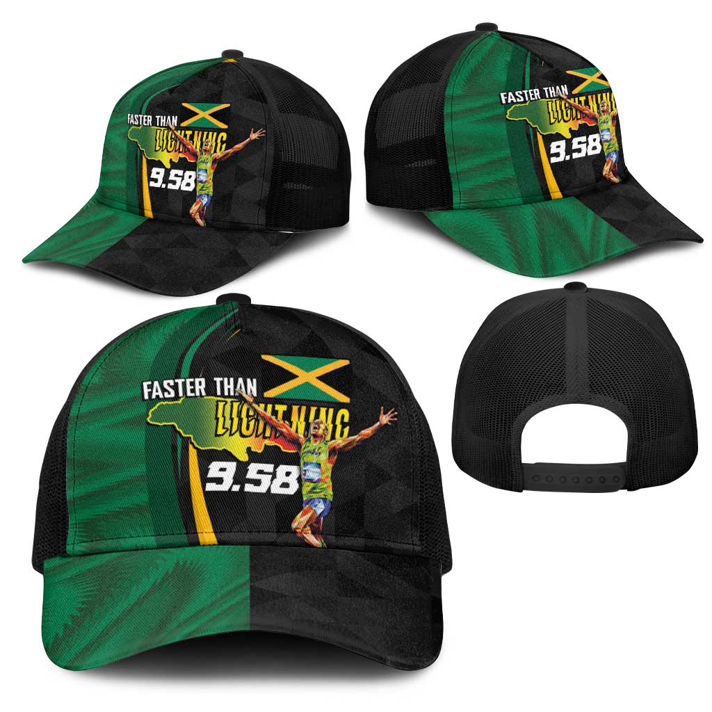 Jamaican Pride Mesh Trucker Cap 9.58 Seconds-Faster Than Lightning - Wonder Print Shop