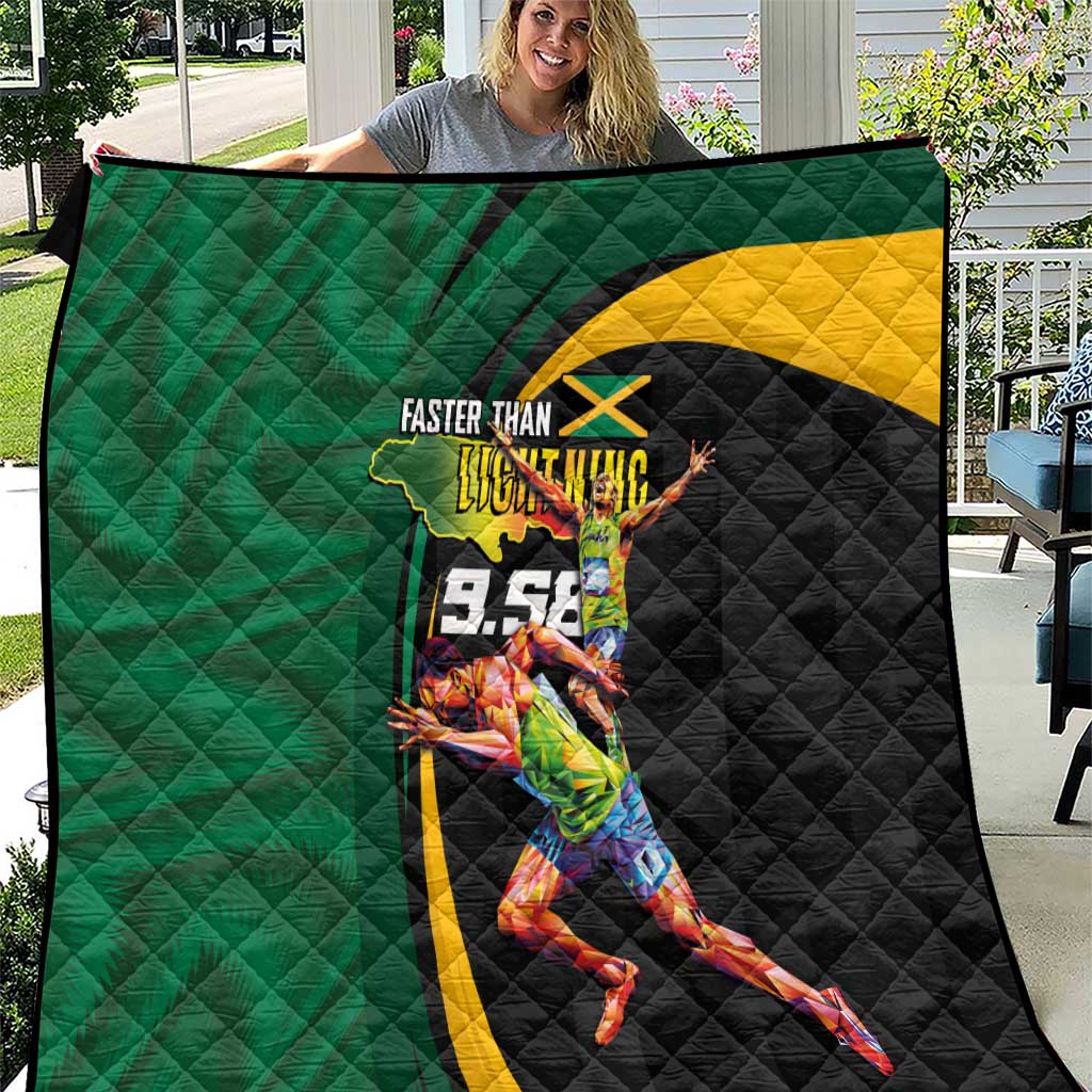 Jamaican Pride Quilt 9.58 Seconds-Faster Than Lightning - Wonder Print Shop