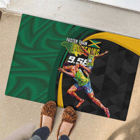 Jamaican Pride Rubber Doormat 9.58 Seconds-Faster Than Lightning - Wonder Print Shop