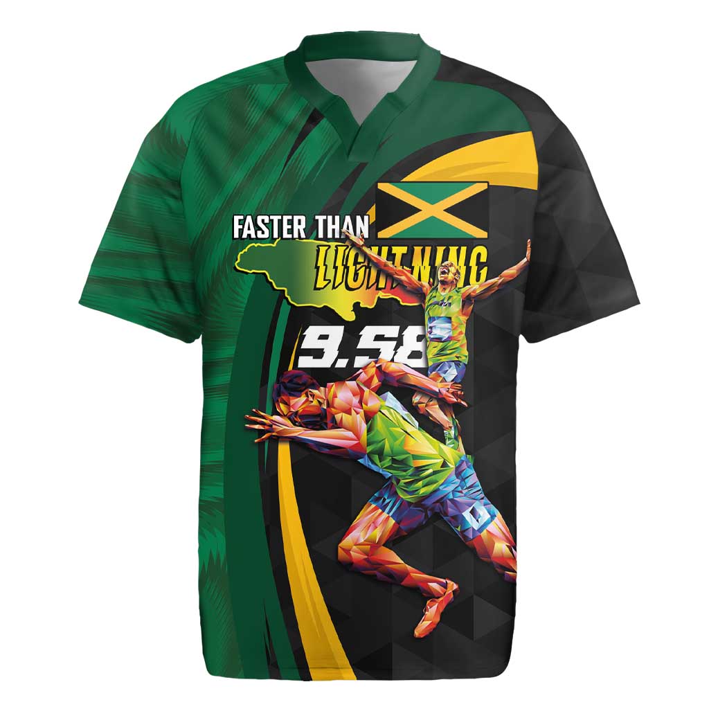 Jamaican Pride Rugby Jersey 9.58 Seconds-Faster Than Lightning - Wonder Print Shop