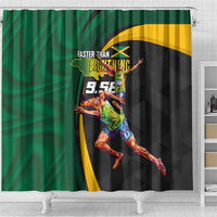 Jamaican Pride Shower Curtain 9.58 Seconds-Faster Than Lightning - Wonder Print Shop