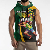 Jamaican Pride Sleeveless Hoodie 9.58 Seconds-Faster Than Lightning - Wonder Print Shop