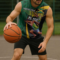 Jamaican Pride Sleeveless Hoodie 9.58 Seconds-Faster Than Lightning - Wonder Print Shop