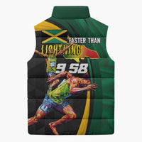 Jamaican Pride Sleeveless Puffer Jacket 9.58 Seconds-Faster Than Lightning - Wonder Print Shop
