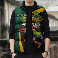 Jamaican Pride Sleeveless Puffer Jacket 9.58 Seconds-Faster Than Lightning - Wonder Print Shop