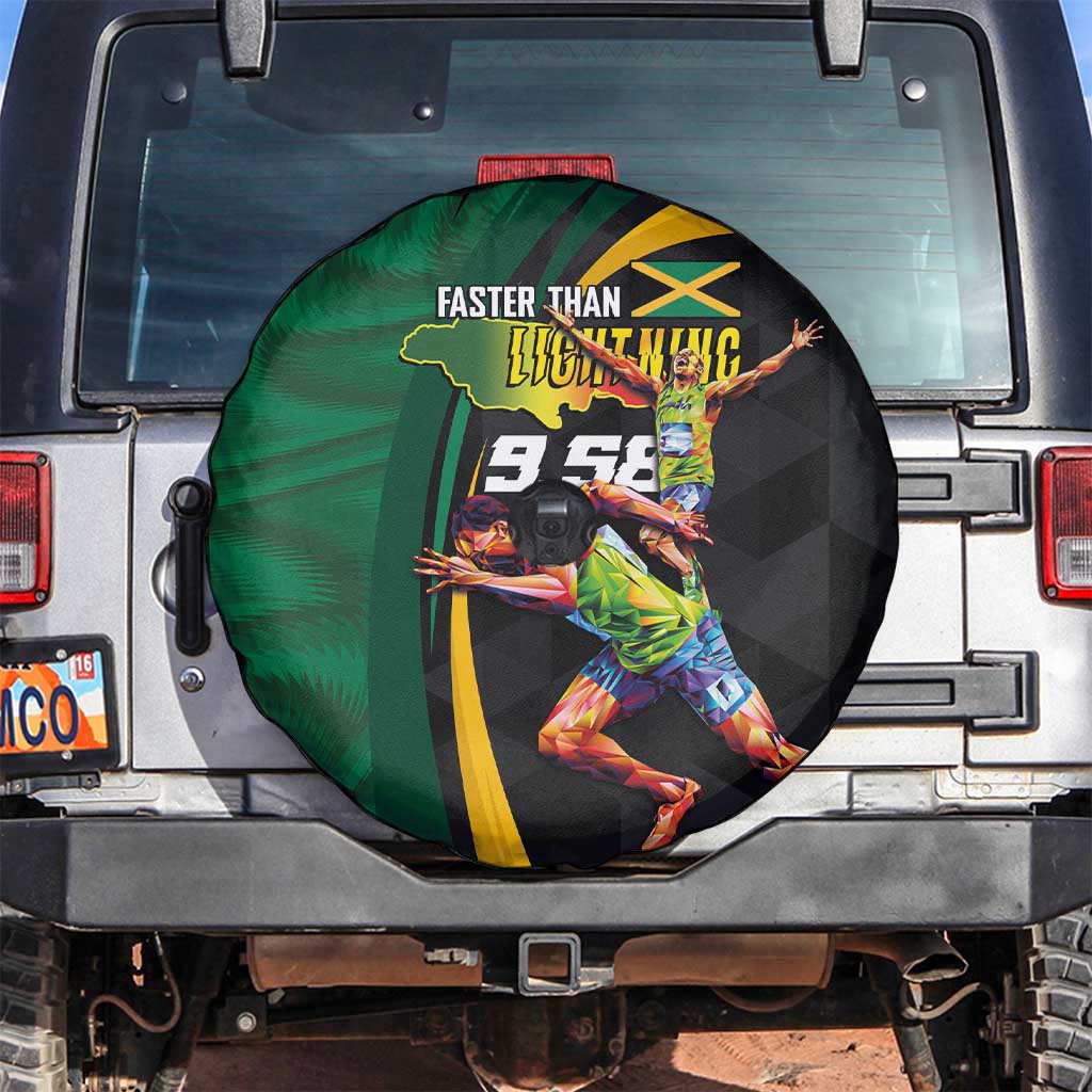 Jamaican Pride Spare Tire Cover 9.58 Seconds-Faster Than Lightning - Wonder Print Shop
