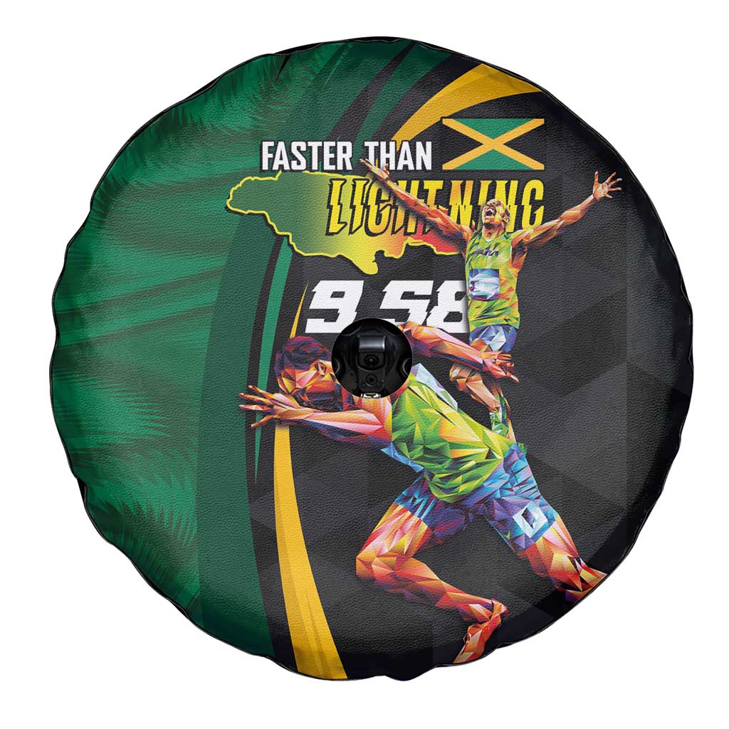 Jamaican Pride Spare Tire Cover 9.58 Seconds-Faster Than Lightning - Wonder Print Shop
