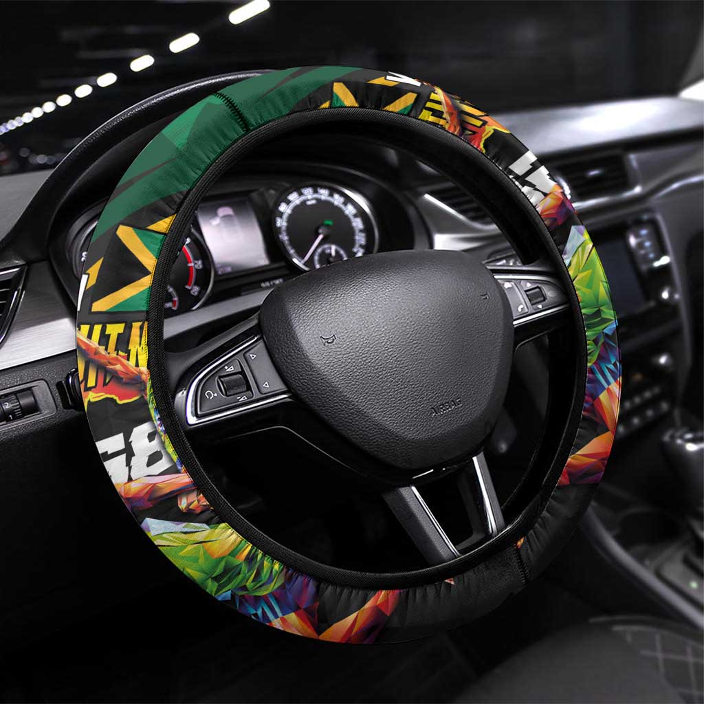Jamaican Pride Steering Wheel Cover 9.58 Seconds-Faster Than Lightning - Wonder Print Shop