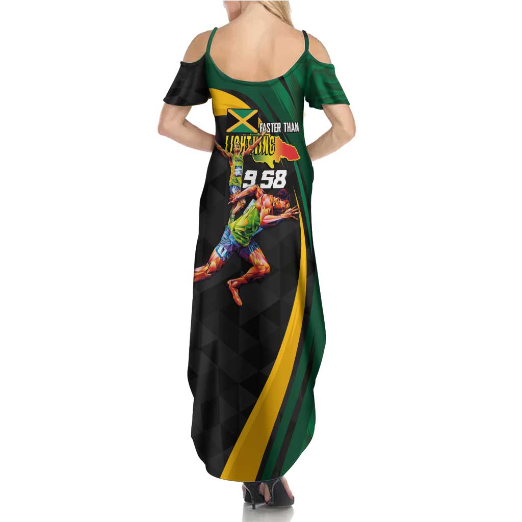 Jamaican Pride Summer Maxi Dress 9.58 Seconds-Faster Than Lightning - Wonder Print Shop