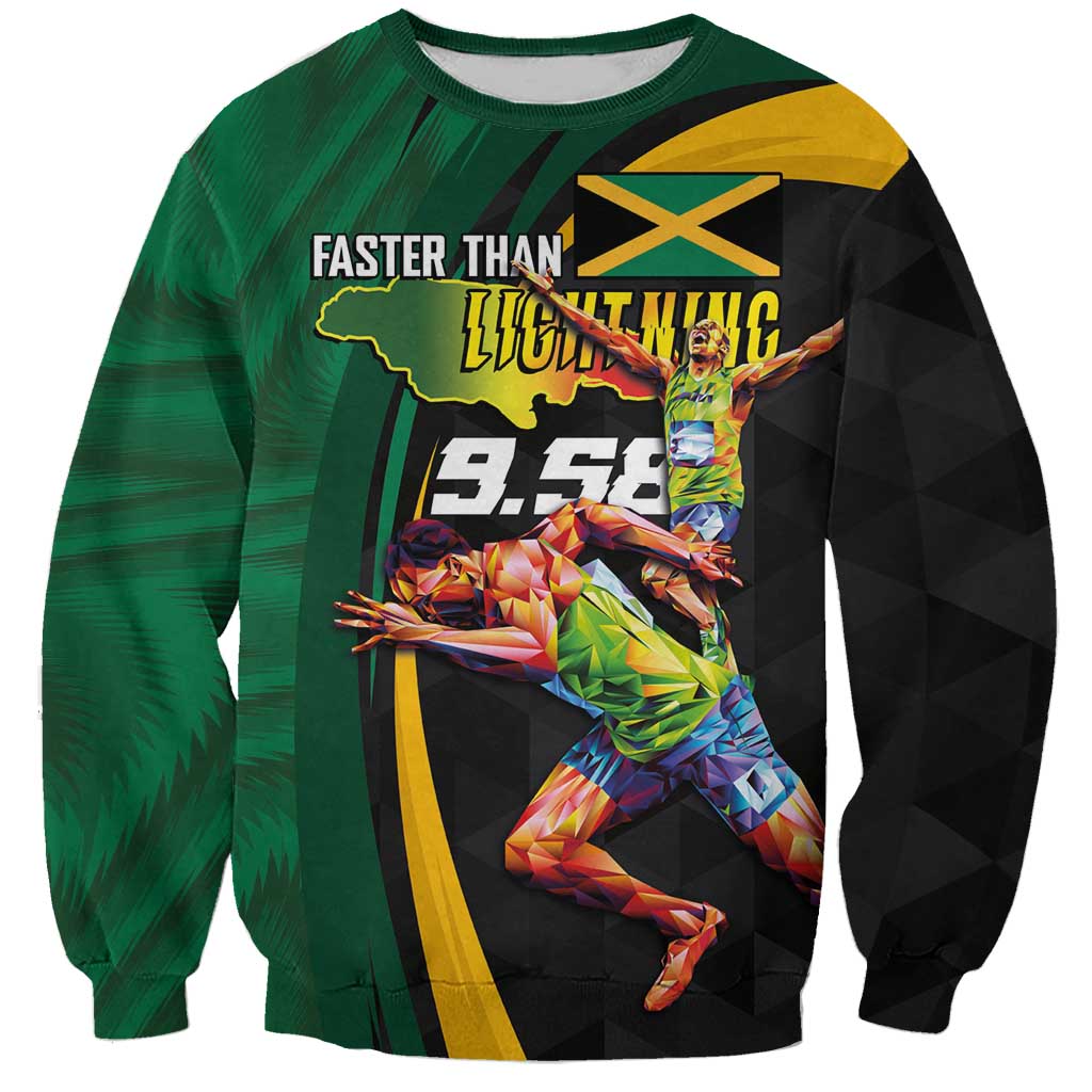 Jamaican Pride Sweatshirt 9.58 Seconds-Faster Than Lightning - Wonder Print Shop