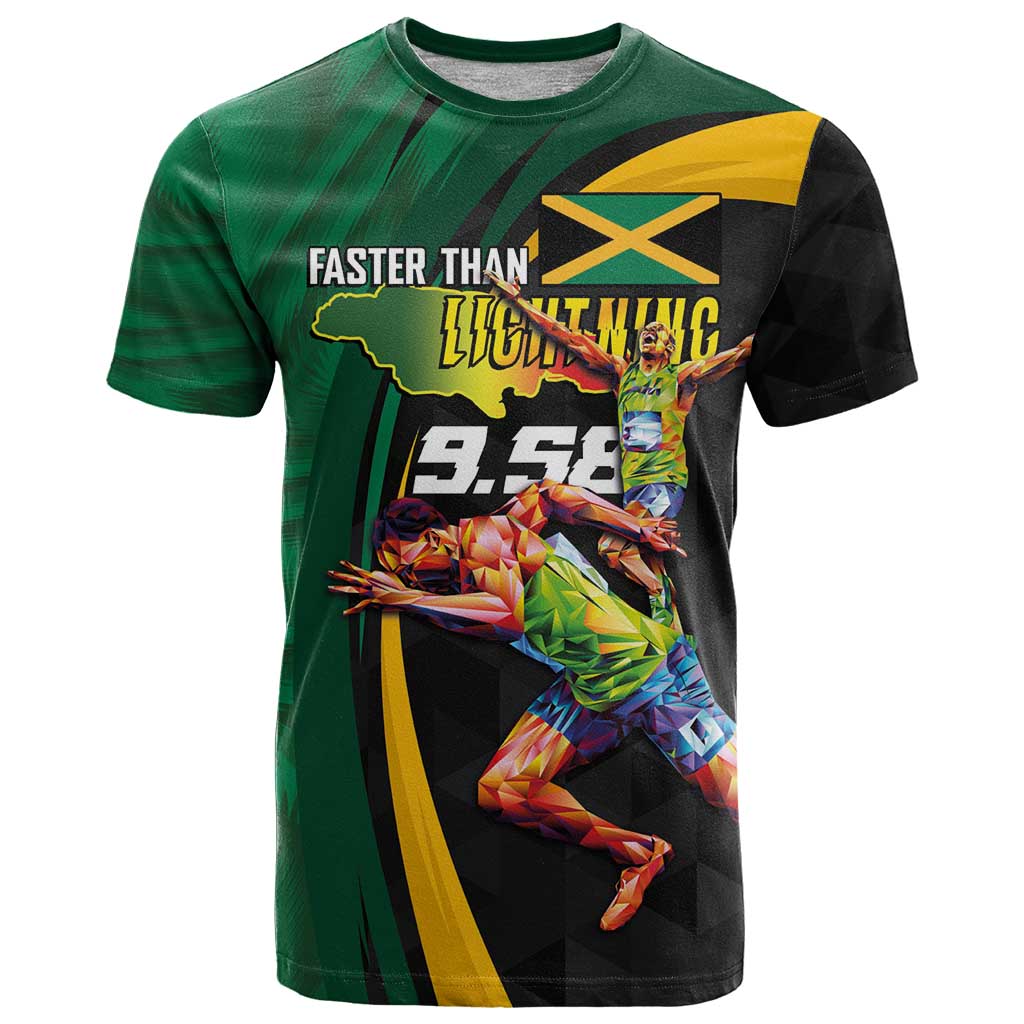 Jamaican Pride T Shirt 9.58 Seconds-Faster Than Lightning - Wonder Print Shop
