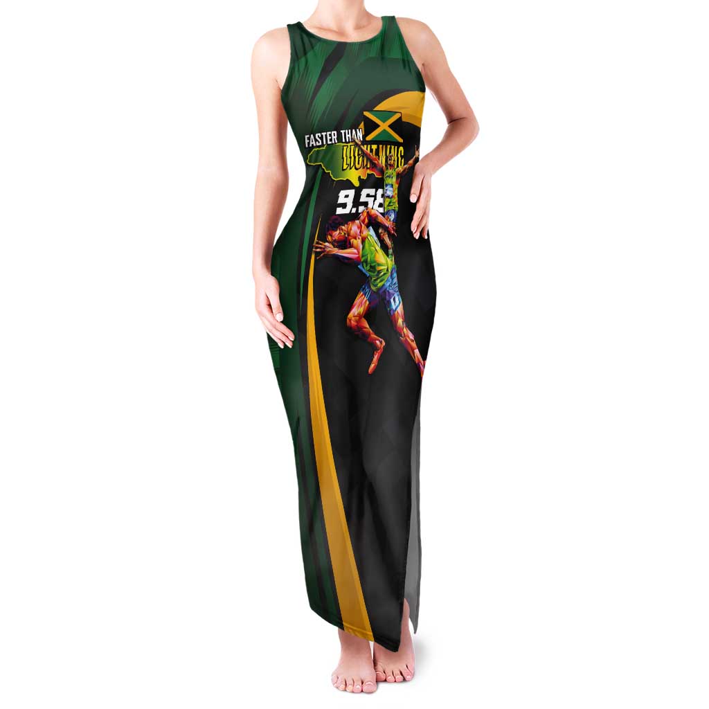Jamaican Pride Tank Maxi Dress 9.58 Seconds-Faster Than Lightning - Wonder Print Shop