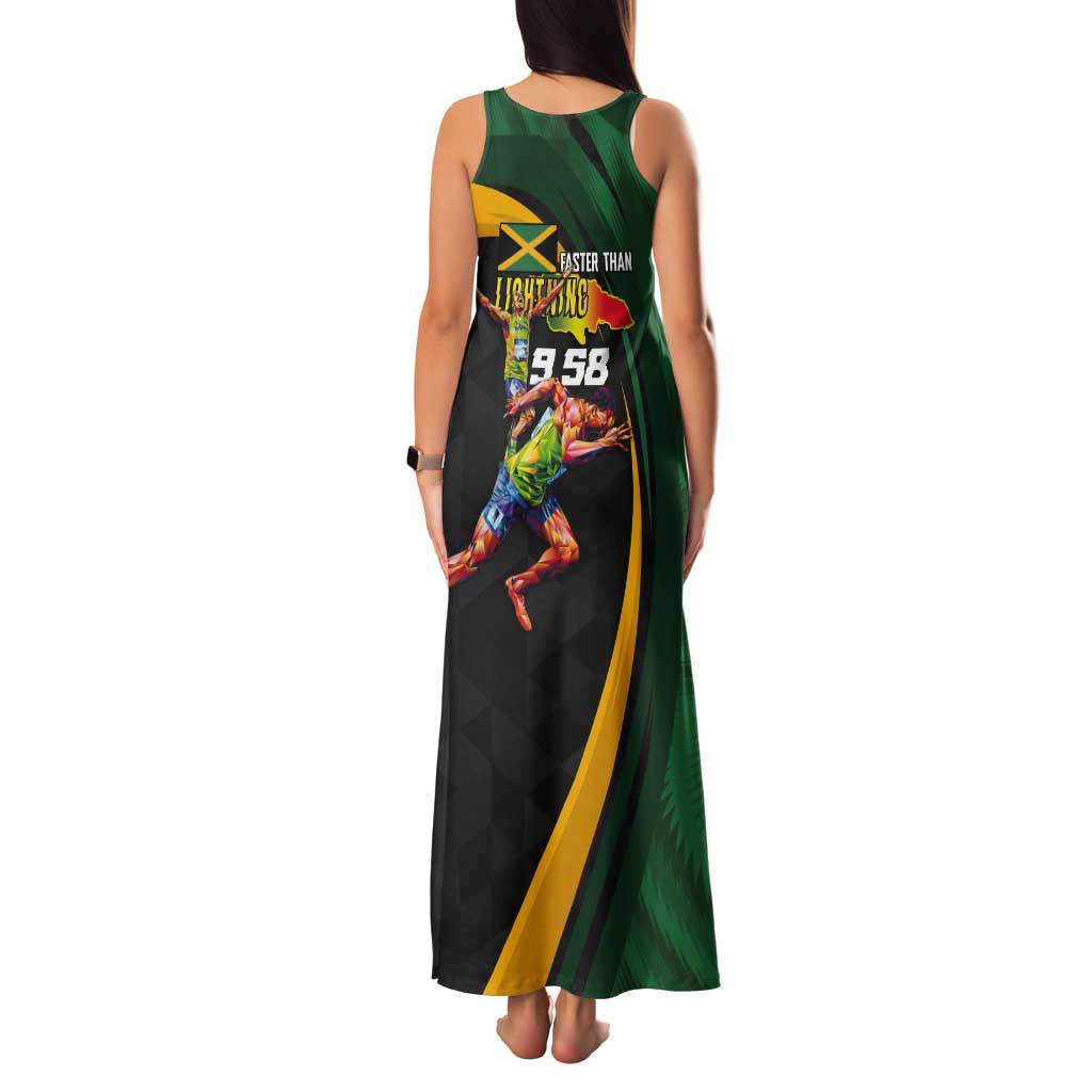 Jamaican Pride Tank Maxi Dress 9.58 Seconds-Faster Than Lightning - Wonder Print Shop
