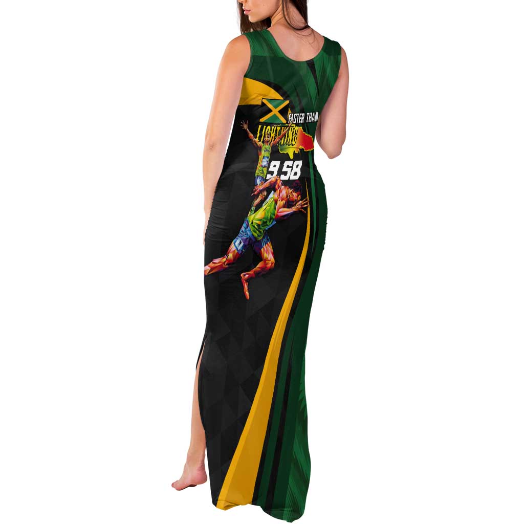 Jamaican Pride Tank Maxi Dress 9.58 Seconds-Faster Than Lightning - Wonder Print Shop