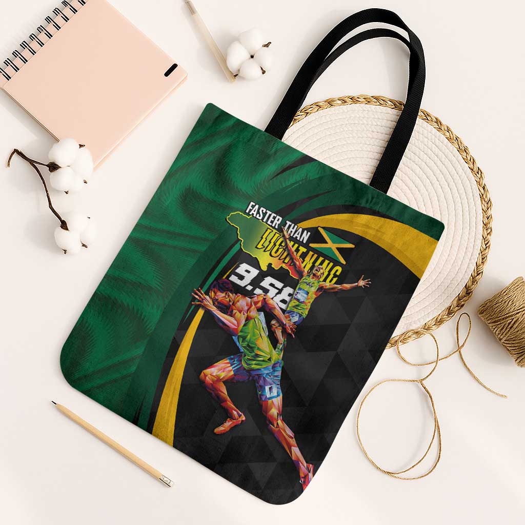 Jamaican Pride Tote Bag 9.58 Seconds-Faster Than Lightning - Wonder Print Shop