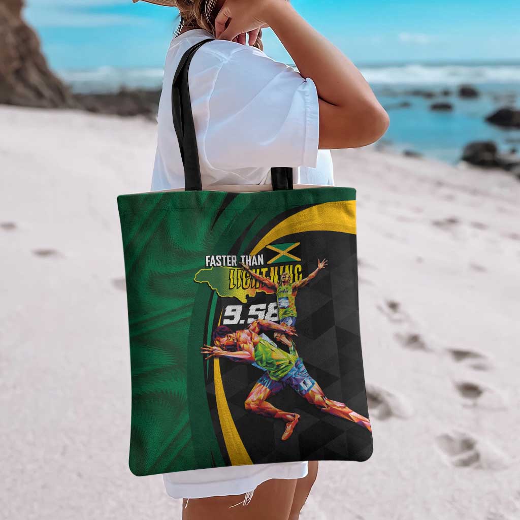 Jamaican Pride Tote Bag 9.58 Seconds-Faster Than Lightning - Wonder Print Shop