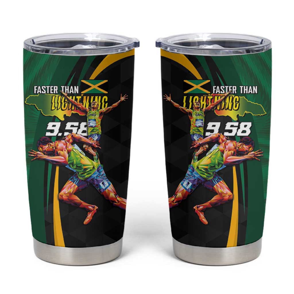 Jamaican Pride Tumbler Cup 9.58 Seconds-Faster Than Lightning - Wonder Print Shop