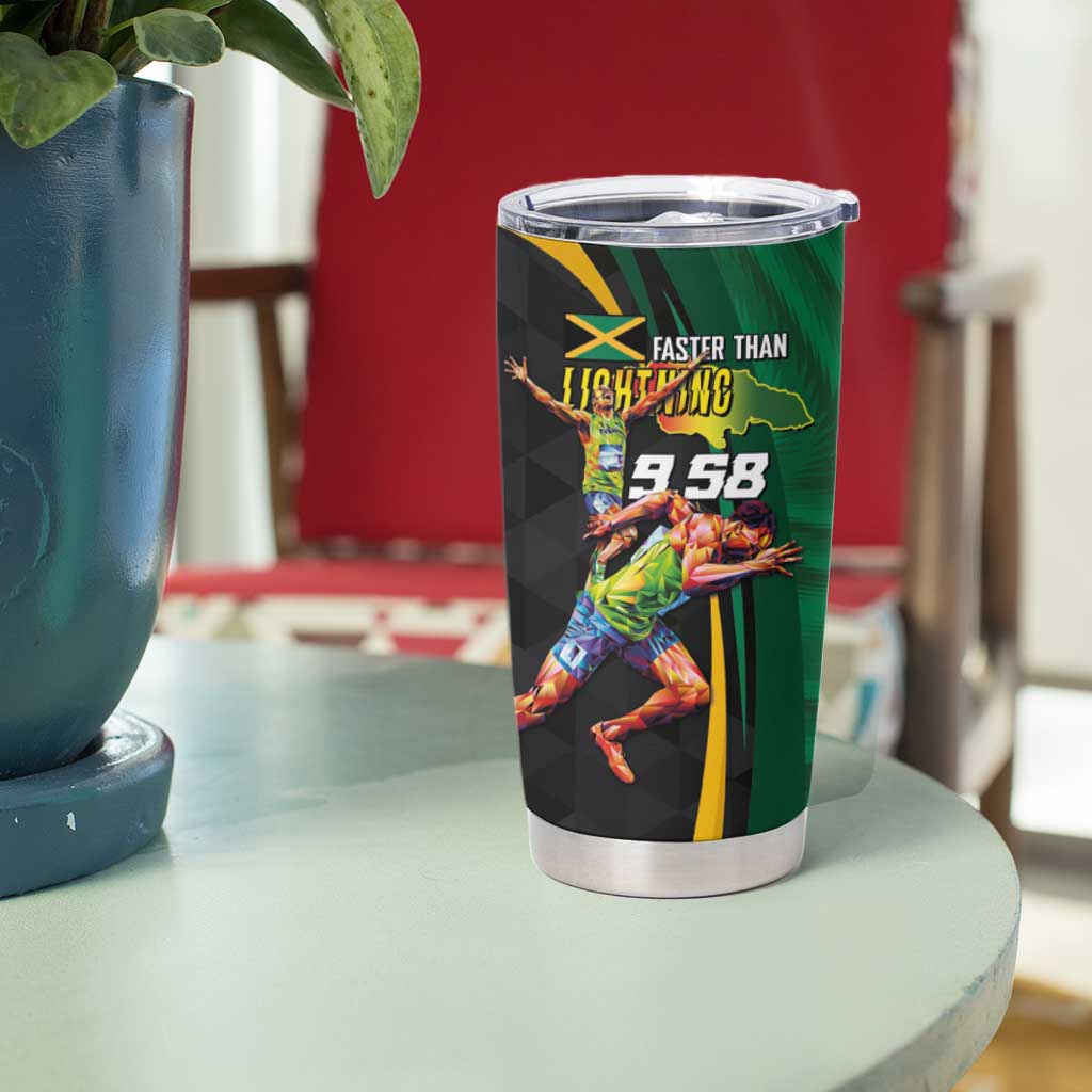 Jamaican Pride Tumbler Cup 9.58 Seconds-Faster Than Lightning - Wonder Print Shop