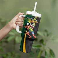 Jamaican Pride Tumbler With Handle 9.58 Seconds-Faster Than Lightning - Wonder Print Shop