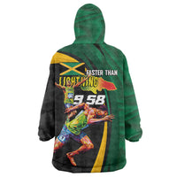 Jamaican Pride Wearable Blanket Hoodie 9.58 Seconds-Faster Than Lightning - Wonder Print Shop