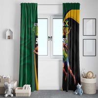 Jamaican Pride Window Curtain 9.58 Seconds-Faster Than Lightning - Wonder Print Shop