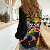 Jamaican Pride Women Casual Shirt 9.58 Seconds-Faster Than Lightning - Wonder Print Shop