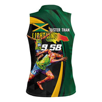 Jamaican Pride Women Sleeveless Polo Shirt 9.58 Seconds-Faster Than Lightning - Wonder Print Shop
