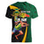 Jamaican Pride Women V-Neck T-Shirt 9.58 Seconds-Faster Than Lightning - Wonder Print Shop