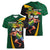 Jamaican Pride Women V-Neck T-Shirt 9.58 Seconds-Faster Than Lightning - Wonder Print Shop