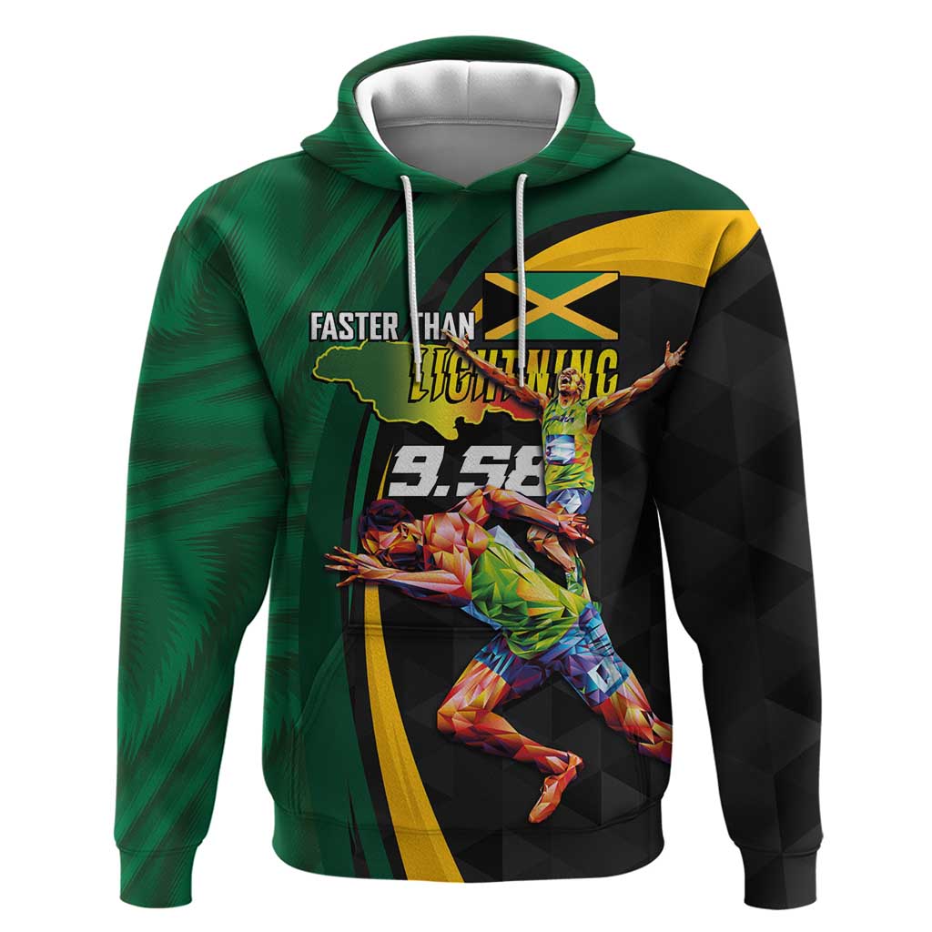 Jamaican Pride Zip Hoodie 9.58 Seconds-Faster Than Lightning - Wonder Print Shop