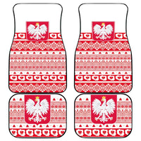 Polish Christmas Car Mats - Poland Emblem and Lachy Sadeckie Pattern - Wonder Print Shop