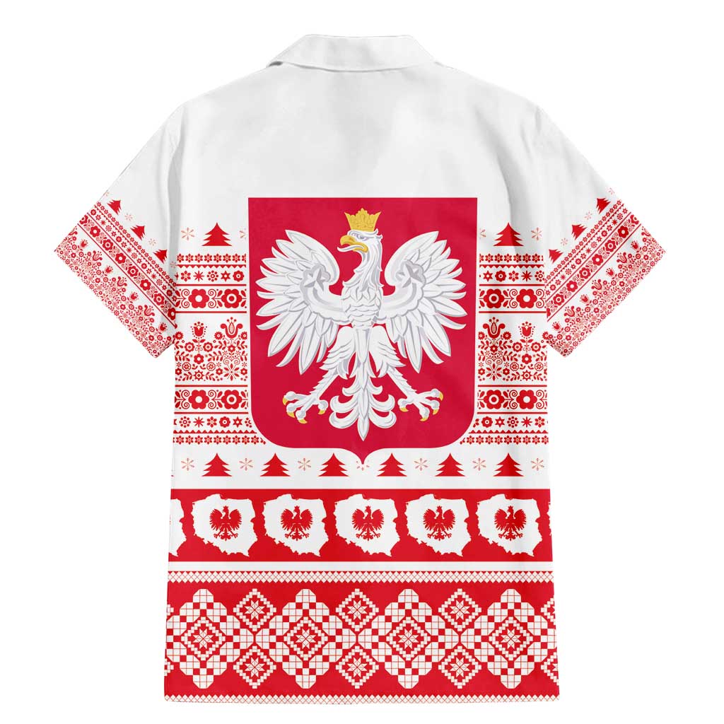 Polish Christmas Family Matching Mermaid Dress and Hawaiian Shirt - Poland Emblem and Lachy Sadeckie Pattern - Wonder Print Shop