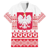 Polish Christmas Family Matching Off The Shoulder Long Sleeve Dress and Hawaiian Shirt - Poland Emblem and Lachy Sadeckie Pattern - Wonder Print Shop