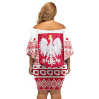Polish Christmas Family Matching Off Shoulder Short Dress and Hawaiian Shirt - Poland Emblem and Lachy Sadeckie Pattern - Wonder Print Shop