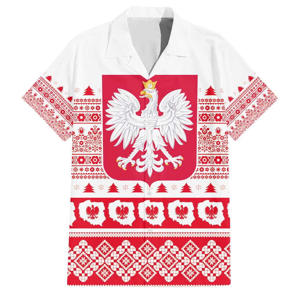 Polish Christmas Family Matching Summer Maxi Dress and Hawaiian Shirt - Poland Emblem and Lachy Sadeckie Pattern - Wonder Print Shop