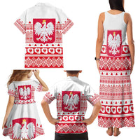 Polish Christmas Family Matching Tank Maxi Dress and Hawaiian Shirt - Poland Emblem and Lachy Sadeckie Pattern - Wonder Print Shop