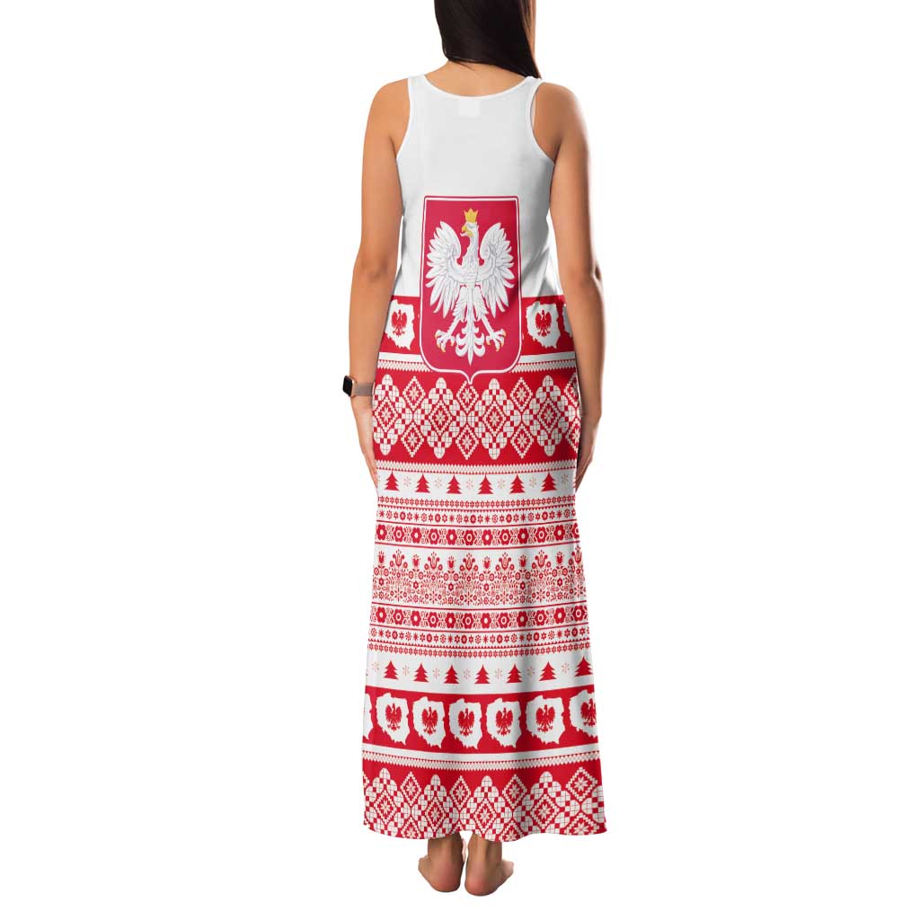 Polish Christmas Family Matching Tank Maxi Dress and Hawaiian Shirt - Poland Emblem and Lachy Sadeckie Pattern - Wonder Print Shop