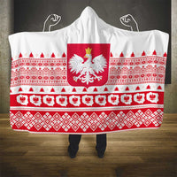 Polish Christmas Hooded Blanket - Poland Emblem and Lachy Sadeckie Pattern