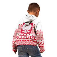 Polish Christmas Kid Hoodie - Poland Emblem and Lachy Sadeckie Pattern - Wonder Print Shop