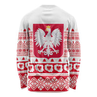 Polish Christmas Long Sleeve Shirt - Poland Emblem and Lachy Sadeckie Pattern - Wonder Print Shop