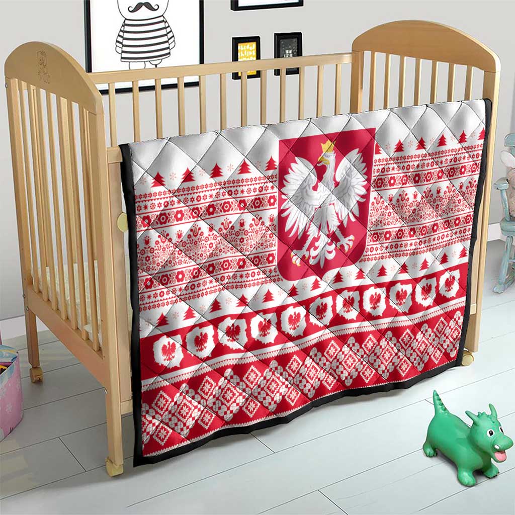 Polish Christmas Quilt - Poland Emblem and Lachy Sadeckie Pattern - Wonder Print Shop