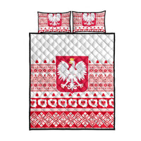 Polish Christmas Quilt Bed Set - Poland Emblem and Lachy Sadeckie Pattern - Wonder Print Shop