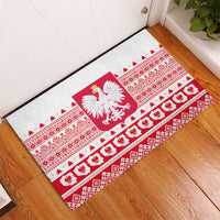 Polish Christmas Rubber Doormat - Poland Emblem and Lachy Sadeckie Pattern - Wonder Print Shop